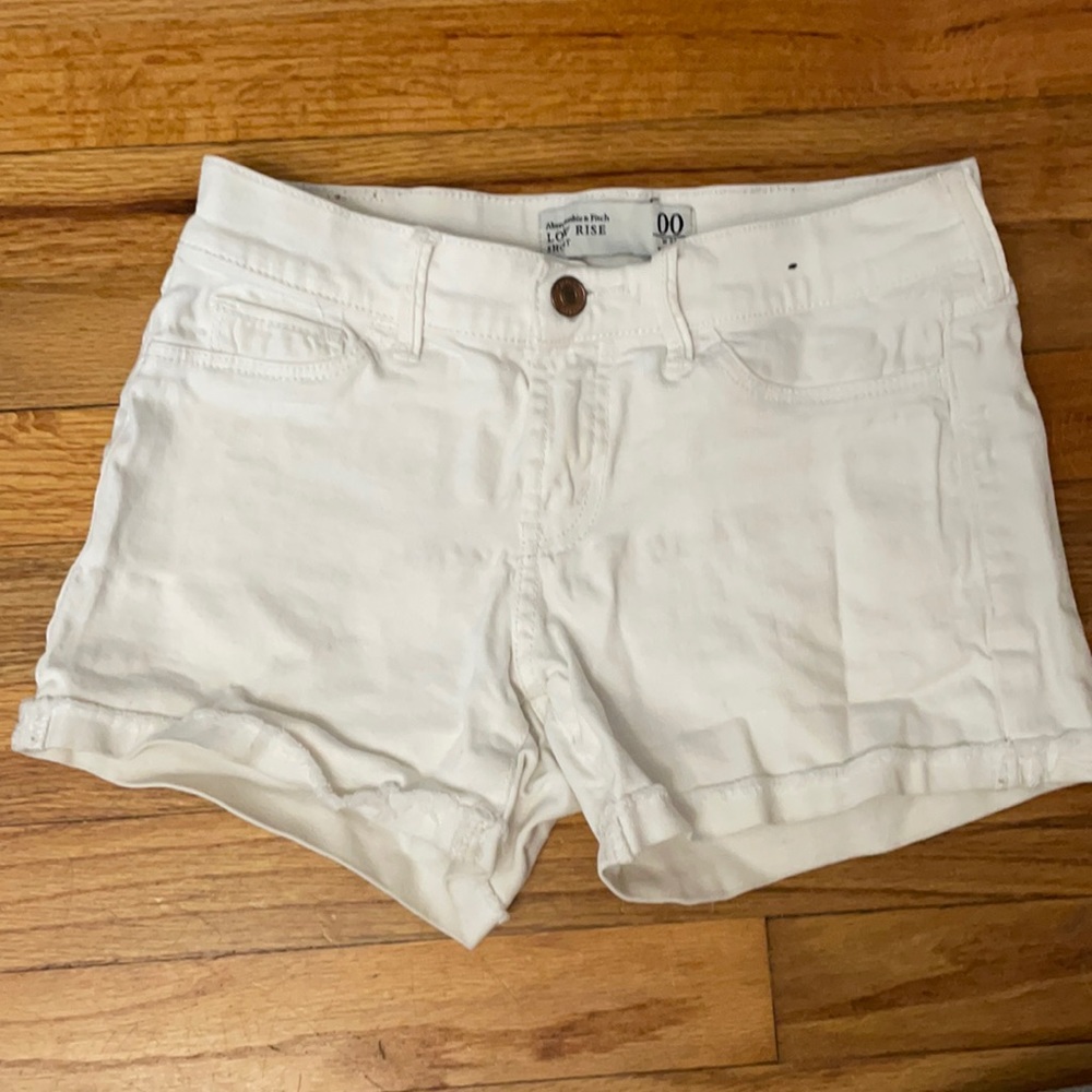 White jean shorts